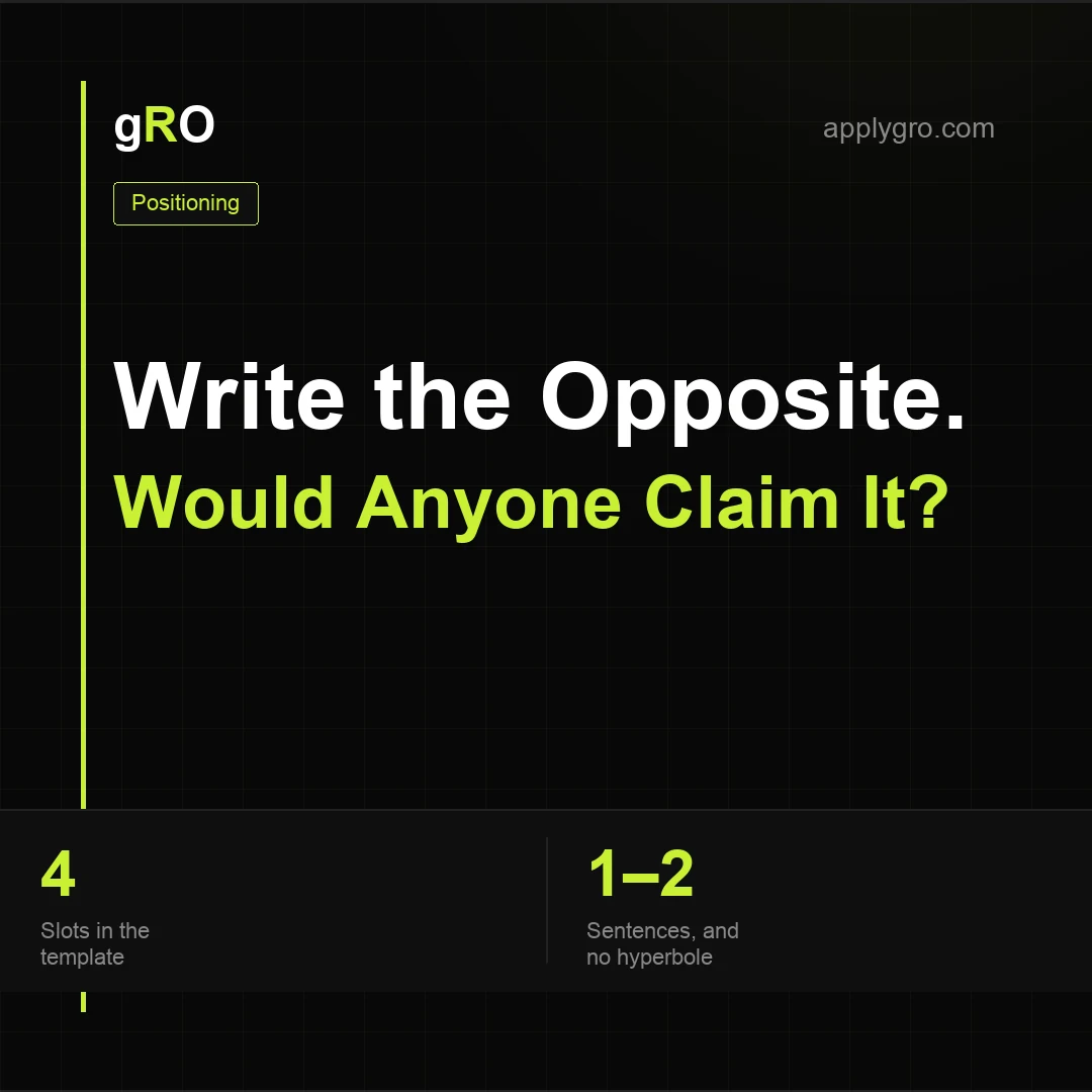 A Positioning Statement That Survives Your Sales Calls